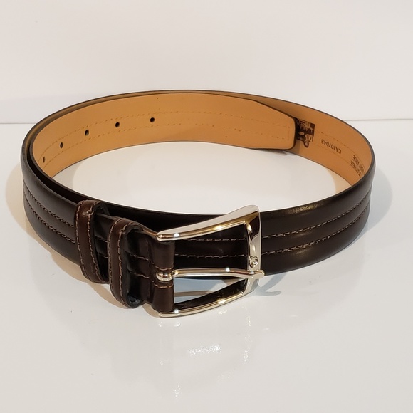 L'Abate Rosso Brown Italian Leather Belt 32 - Picture 1 of 5